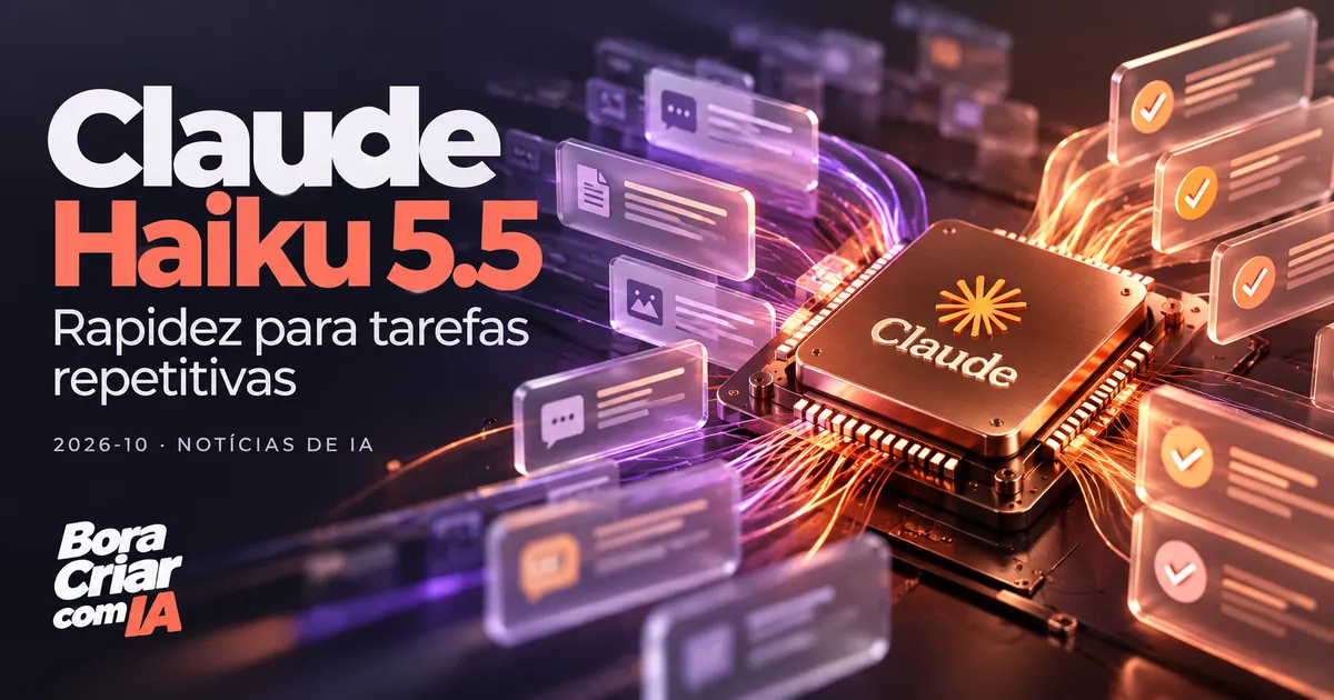 Ilustração editorial: Claude Haiku 5.5 — Rapidez para tarefas repetitivas