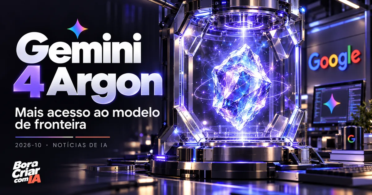 Ilustração editorial: Gemini 4 Argon — Mais acesso ao modelo de fronteira
