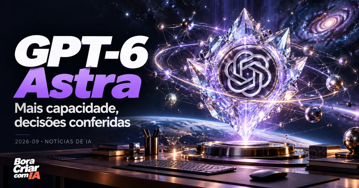 Ilustração editorial: GPT-6 Astra — Mais capacidade, decisões conferidas